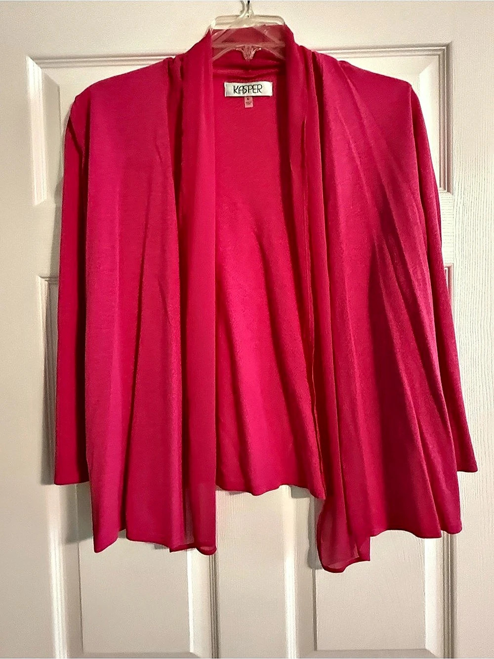 Kasper Women's Open Front Cardigan Pink XL